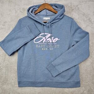Aeropostale East Coast Hoodie Blue M Women's Cropped‎ Logo Pullover Sweatshirt
